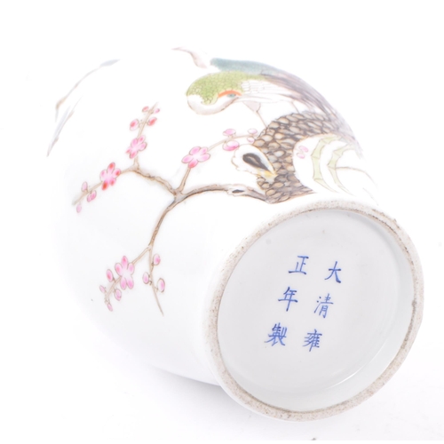 68 - A 19th century Chinese porcelain hand painted vase. The vase being of baluster form and being hand p... 