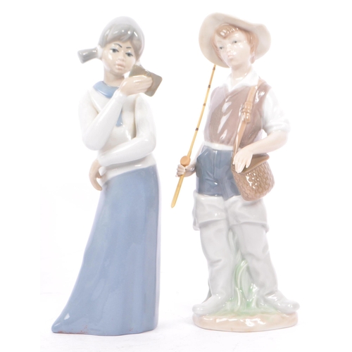 89 - Lladro - Nao - A collection of four late 20th century porcelain tableware figurines. To include a ba... 
