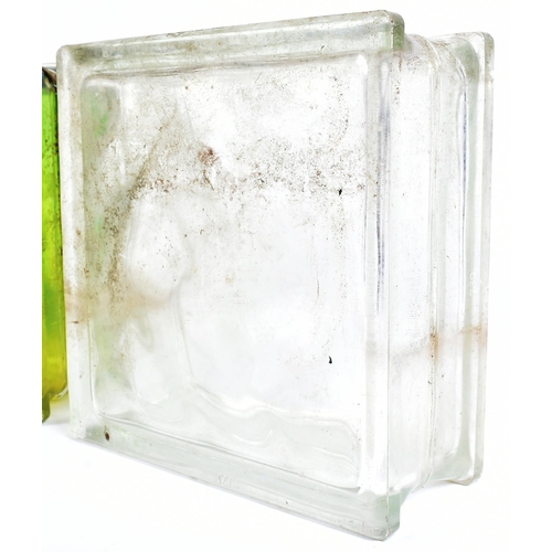 99 - Interiors - a collection of x3 retro design interior glass blocks / cubes (for use in windows, inter... 
