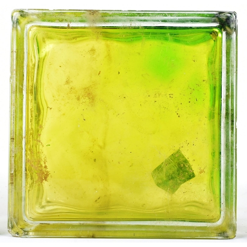 99 - Interiors - a collection of x3 retro design interior glass blocks / cubes (for use in windows, inter... 