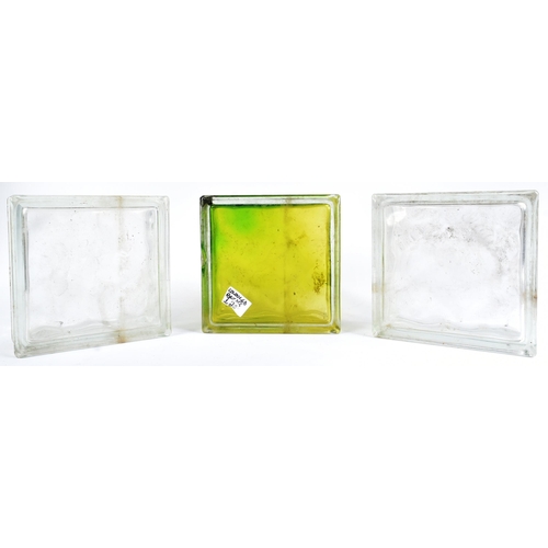 99 - Interiors - a collection of x3 retro design interior glass blocks / cubes (for use in windows, inter... 