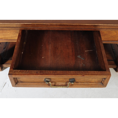 607 - A vintage 20th century solid pine and oak coffee table. Of rectangular form with mosaic style tiles ... 