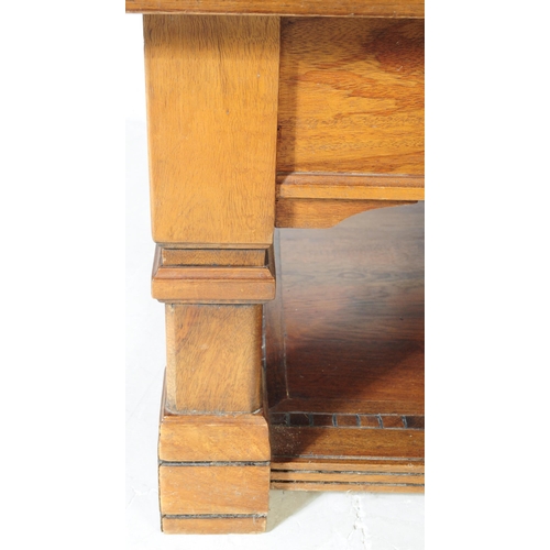 607 - A vintage 20th century solid pine and oak coffee table. Of rectangular form with mosaic style tiles ... 