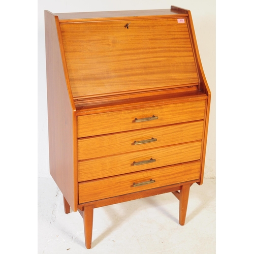 610 - British Modern Design - A mid 20th century teak bureau in the manner of Jentique furniture. The bure... 