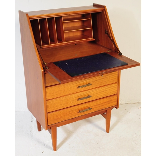 610 - British Modern Design - A mid 20th century teak bureau in the manner of Jentique furniture. The bure... 