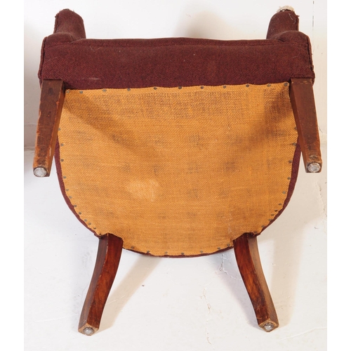 619 - British Modern Design - A pair of mid century woollen upholstered armchairs. The chairs being raised... 