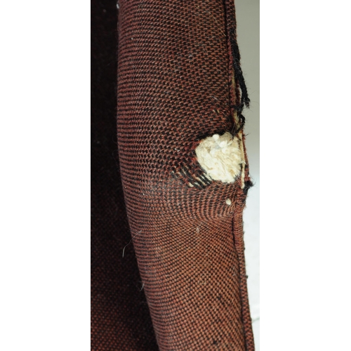 619 - British Modern Design - A pair of mid century woollen upholstered armchairs. The chairs being raised... 