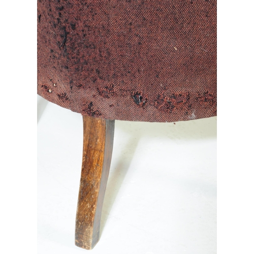 619 - British Modern Design - A pair of mid century woollen upholstered armchairs. The chairs being raised... 