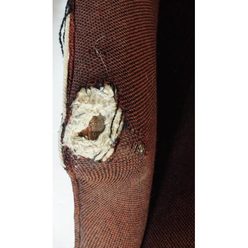 619 - British Modern Design - A pair of mid century woollen upholstered armchairs. The chairs being raised... 