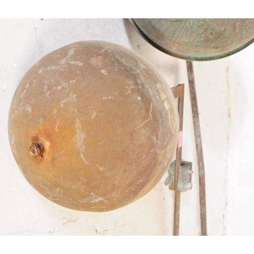 624 - Two retro 20th century water tank fil ball cock / stop flow floatation devices. Having a spherical e... 