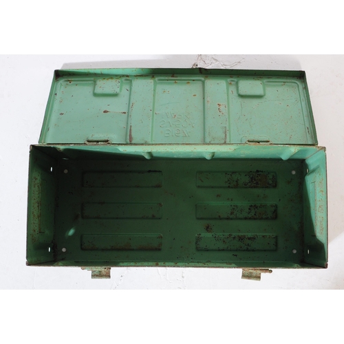 627 - A 20th century circa 1950s industrial mint green metal ammunition military case marked B167A SV-50-A... 