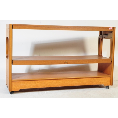 636 - A retro mid 20th Century 1970's metamorphic chrome two tier folding tea / drinks cocktail trolley ha... 