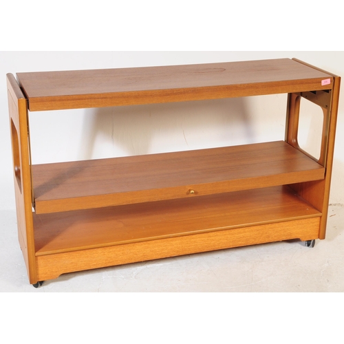 636 - A retro mid 20th Century 1970's metamorphic chrome two tier folding tea / drinks cocktail trolley ha... 