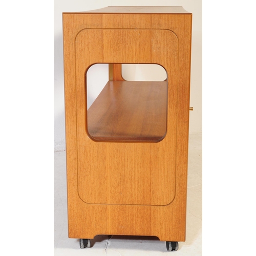 636 - A retro mid 20th Century 1970's metamorphic chrome two tier folding tea / drinks cocktail trolley ha... 