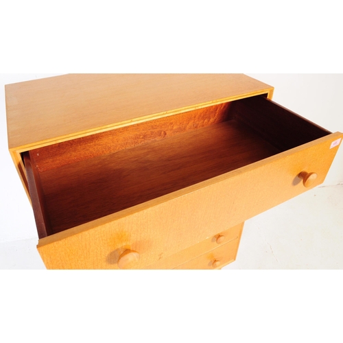 638 - Meredew Furniture - A  Mid-century teak wood pedestal chest of drawers. Raised on tapering legs with... 