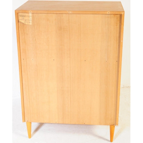 638 - Meredew Furniture - A  Mid-century teak wood pedestal chest of drawers. Raised on tapering legs with... 