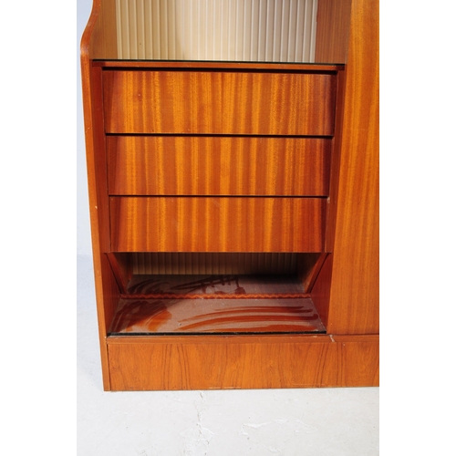 641 - A retro vintage mid century 1950s teak wood lobby wardrobe cupboard compactum by Hubbi Robe having a... 