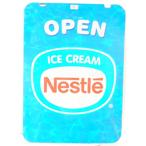 645 - Vintage / contemporary ice cream double sided aluminium metal advertising sign By Nestle. Measures 7... 