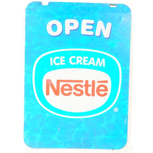 645 - Vintage / contemporary ice cream double sided aluminium metal advertising sign By Nestle. Measures 7... 
