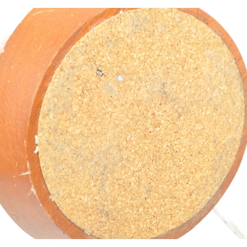 649 - A retro mid 20th century circa 1960s teak and brass Danish inspired table lamp having tapering teak ... 