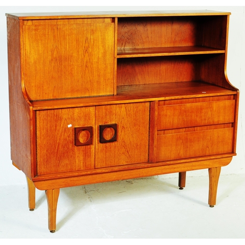 651 - Elliotts of Newbury - A mid 20th century retro teak higboard / sideboard. Having a pull down door ca... 