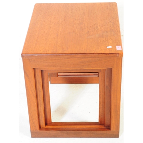 657 - British Modern Design - Mid 20th century teak nest of tables. Of rectangular form with square quadri... 