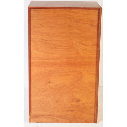 660 - British Modern Design - Retro mid 20th century teak veneered Tallboy chest of drawers. Rectangular f... 