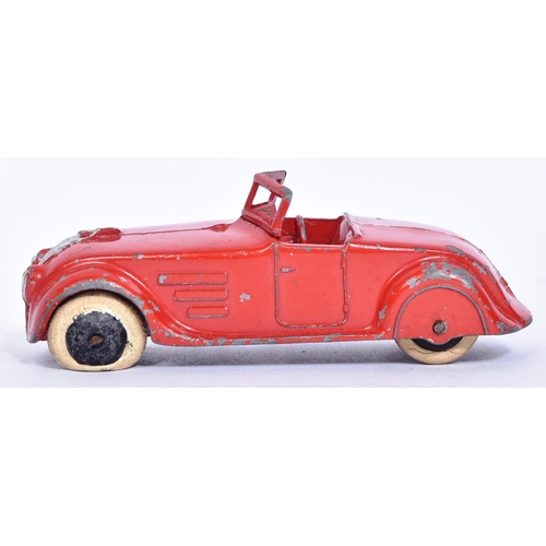 1 - Dinky - 22G Streamlined Tourer - early c1930s pre-war diecast Dinky Toy model in red, with silver gr... 