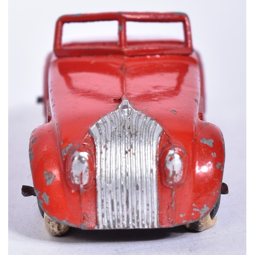 1 - Dinky - 22G Streamlined Tourer - early c1930s pre-war diecast Dinky Toy model in red, with silver gr... 