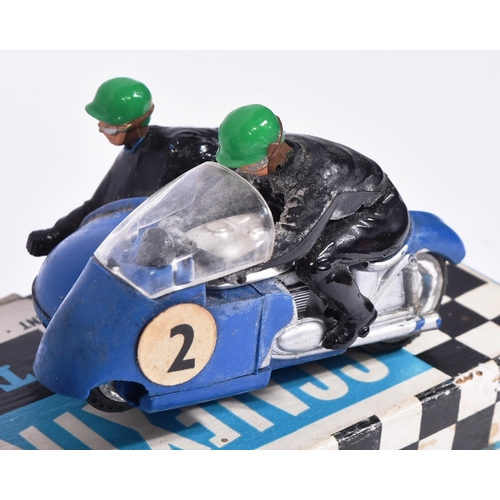 111 - Scalextric - x3 vintage Triang Scalextric slot car racing motorcycle side cars comprising x2 Typhoon... 