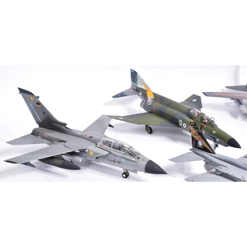 118 - Model Kits - collection of x6 built model kits of aircraft interest, comprising of: a German Tornado... 