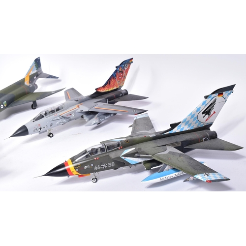 118 - Model Kits - collection of x6 built model kits of aircraft interest, comprising of: a German Tornado... 