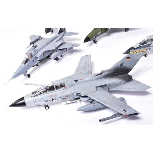 118 - Model Kits - collection of x6 built model kits of aircraft interest, comprising of: a German Tornado... 