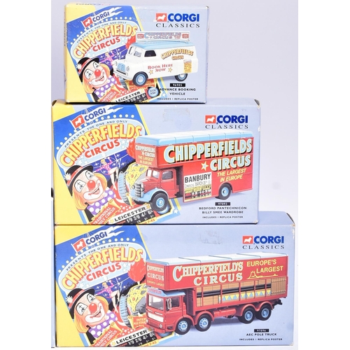 119 - Diecast - collection of Corgi Chipperfields Circus boxed diecast models to include; Scammell Constru... 