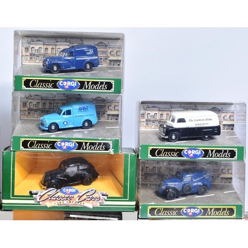 123 - Diecast - a collection of x18 vintage Corgi diecast models to include; D983 Morris J Van, D980 Ford ... 