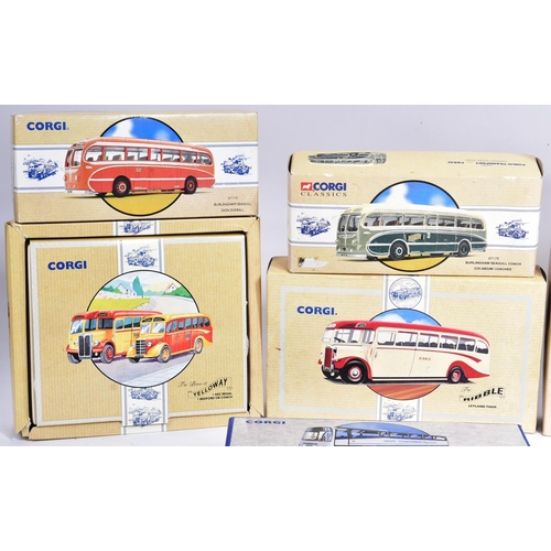 126 - Diecast - a collection of x10 assorted Corgi diecast model buses to include; East Yorkshire Diplomat... 