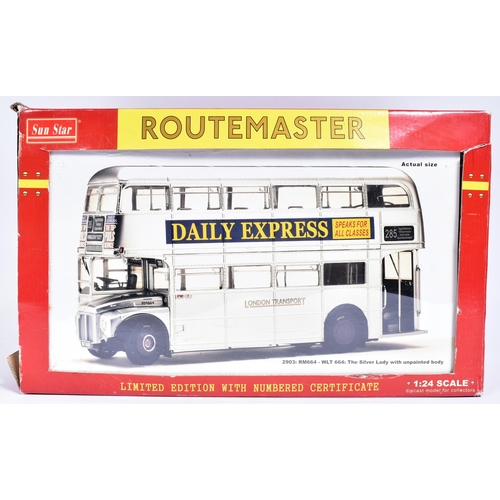 135 - Diecast - a large Sun Star made 1/24 scale diecast model No. 2903 The Silver Lady London Routemaster... 