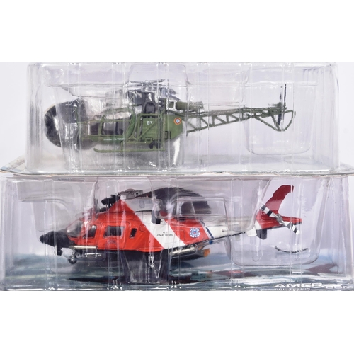 141 - Diecast - a collection of x10 vintage AMER/COM helicopter diecast 1/72 scale, to include: Bell OH-58... 