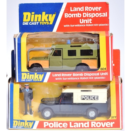 148 - Diecast - a collection of assorted Dinky Toys diecast models comprising; x2 Land Rover Police Cars, ... 