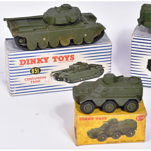 167 - Diecast - a collection of vintage Dinky Toys boxed diecast models of Military interest comprising; 6... 