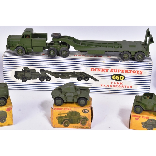 167 - Diecast - a collection of vintage Dinky Toys boxed diecast models of Military interest comprising; 6... 