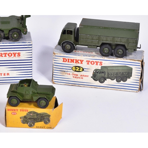 167 - Diecast - a collection of vintage Dinky Toys boxed diecast models of Military interest comprising; 6... 