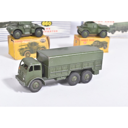 167 - Diecast - a collection of vintage Dinky Toys boxed diecast models of Military interest comprising; 6... 