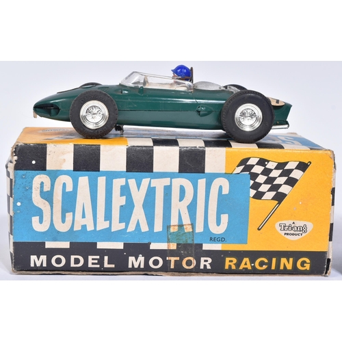 17 - Scalextric - x2 vintage Triang Scalextric slot car racing cars comprising; C62 Ferrari and C60 Jagua... 