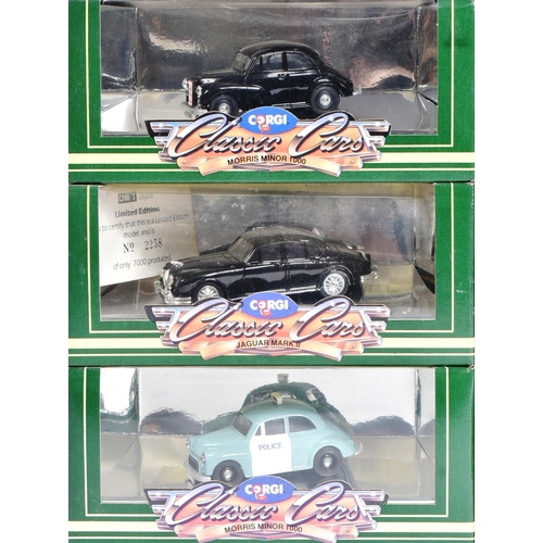 174 - Diecast - a collection of x11 vintage Corgi diecast model cars to include; C706/1 Jaguar MKII, D702/... 