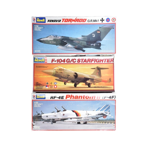 178 - Model Kits - x3 Revell fighter aircraft model kits, 1/32 scale, comprising of: RF-4E Phantom II (F-4... 