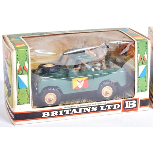 183 - Diecast - x2 vintage Britains diecast models 9782 Military Land Rover. Models appearing VG+ with sol... 