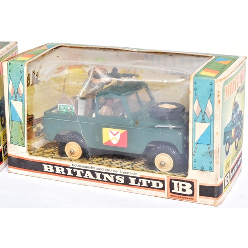 183 - Diecast - x2 vintage Britains diecast models 9782 Military Land Rover. Models appearing VG+ with sol... 