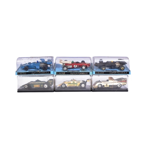 184 - Scalextric - a collection of vintage Scalextric slot car racing cars. Three Hornby Super Formula mod... 