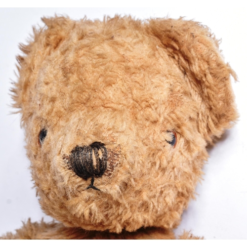 2 - Teddy Bear - Alpha Farnell - a c1950s Alpha Farnell teddy bear. Brown mohair, with red leatherette p... 